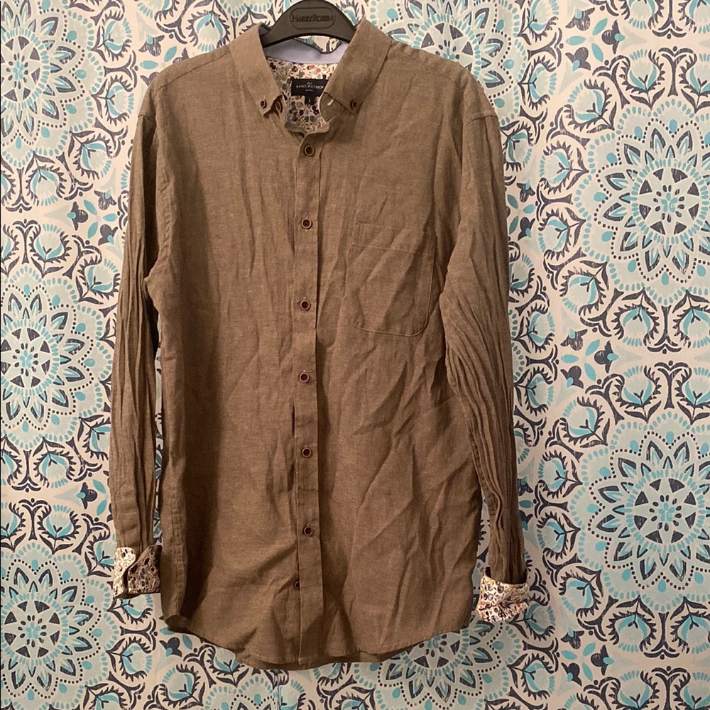 Women’s Rue Saint Patrick Dark Green Long Sleeve Shirt Large